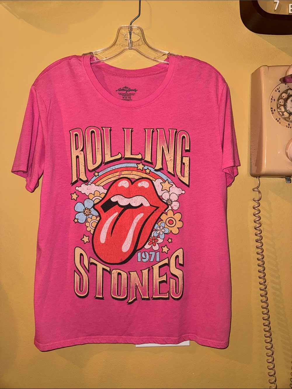 Rolling Stones Hot Pink Retro Tongue Graphic M Tee